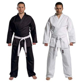 Schwarz und weiß Karateanzug für Training, langlebig, ideal für Boxtraining und Fitness, aus Polyester/Baumwolle.
